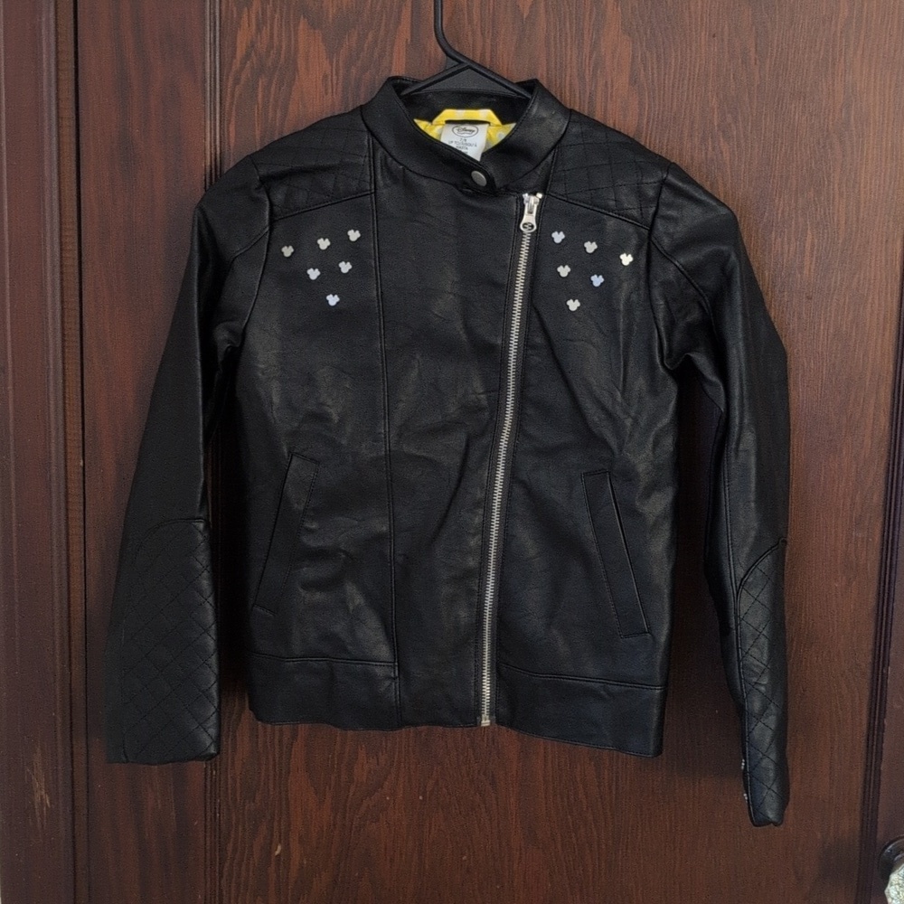Disney Minnie Rocks The Dots Jacket Sz 7/8 Great Condition Faux Leather EUC Rare - Picture 3 of 8